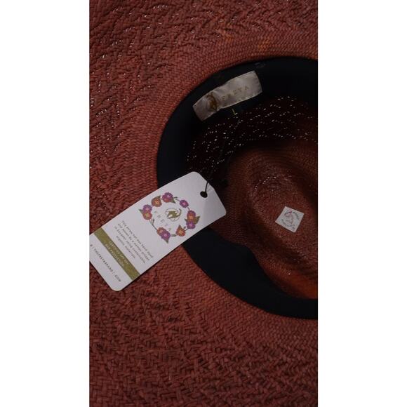 Veronica Beard FREYA taupe Redwood Mahogany Hat NWT 230 S/M - Picture 12 of 16